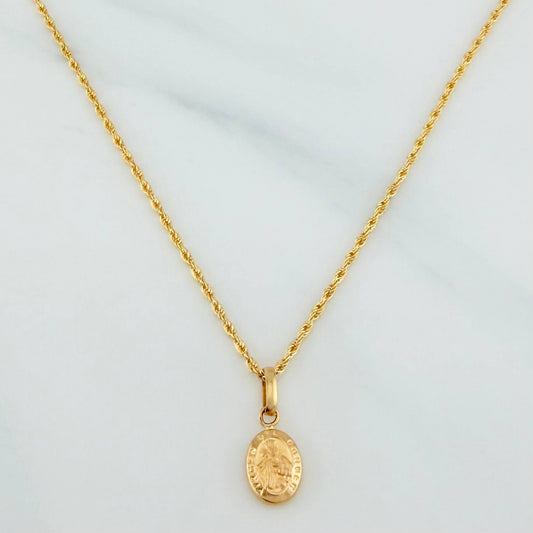 Set Cadena Lazo + Dije Virgen Del Carmen / 1.4gr / 49.5 cm Oro Amarillo 18K