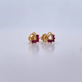 Topos Silueta Corazon Doble 0.95gr /  Rubíes 15 Pts Oro Amarillo 18K (Joya) & Topos Silueta Corazon Doble 0.95gr /  Rubíes 15 Pts Oro Amarillo 18K (Joya) &