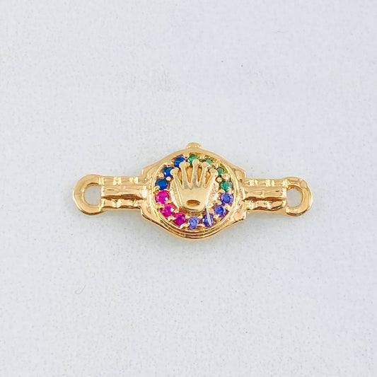 Herraje Correa Corona 1.2gr / 2.2cm / Oro Amarillo 18K