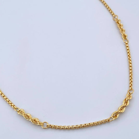 Cadena Lazo Veneciana 5.4gr / 45.2cm / 1.9mm Oro Amarillo +3 18K $