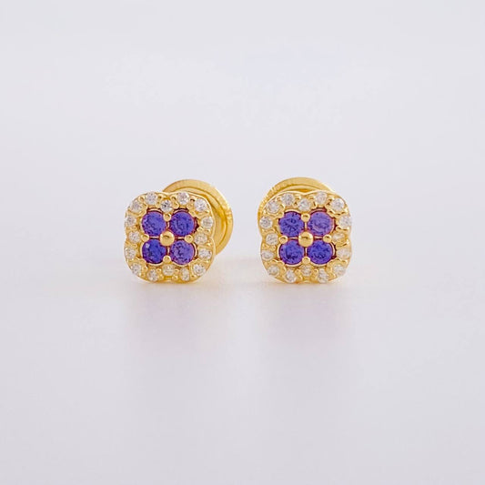 Topos Trebol Tupido 0.9g / 5.7mm Oro Amarillo 18K