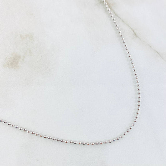 Cadena Militar 4.8gr / 50cm / 1.4mm Oro Blanco +3 18K *