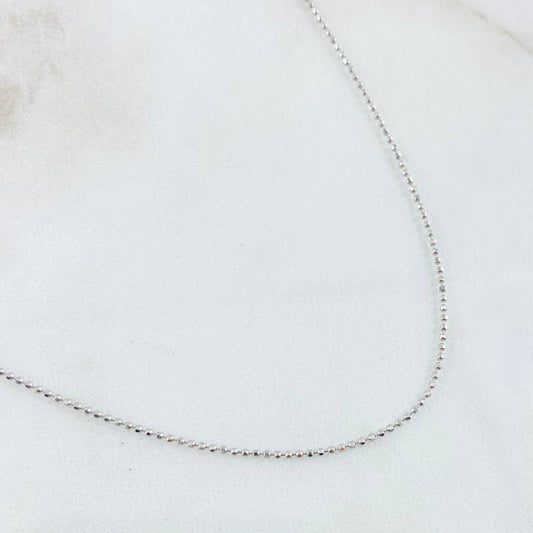 Cadena Militar 1.6gr / 40cm / 1mm Oro Blanco +3 18K *