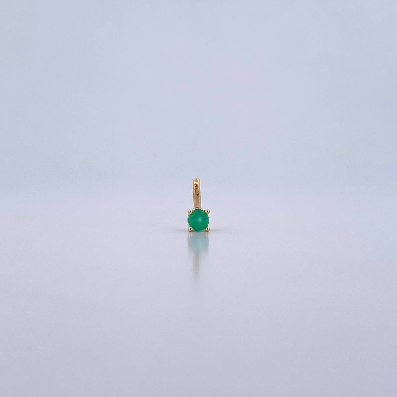 Dije Redondo 0.3gr / 0.7cm / Esmeralda 13 Pts Oro Amarillo 18K (Joya) & Dije Redondo 0.3gr / 0.7cm / Esmeralda 13 Pts Oro Amarillo 18K (Joya) &