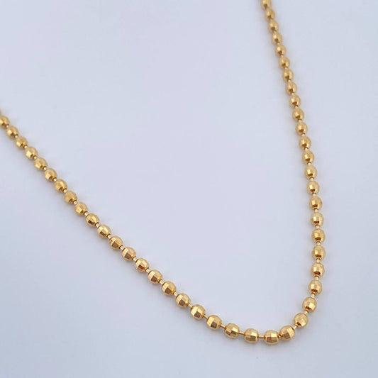 Cadena Militar 6.35gr / 48cm / 1mm Bolas Diamantadas Discoteca Oro Amarillo +3 $