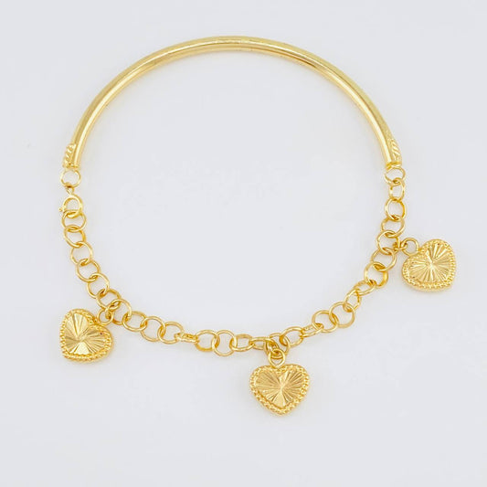 Pulso Charms Diamantados 4.1g / 15.7cm / 2.75mm Oro Amarillo 18K