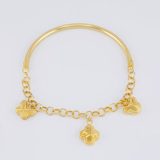 Pulso Charms Diamantados 4.05g / 14.7cm / 2.75mm Oro Amarillo 18K