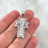 Dije Cruz Cristo Escarchada 7.75gr / 3.4cm / Oro Blanco 18K © Dije Cruz Cristo Escarchada 7.75gr / 3.4cm / Oro Blanco 18K ©