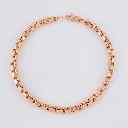 Pulso Veneciana Cuadrada 6.25g / 21.2cm / 4.4mm Oro Rosa 18K