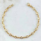 Pulso Roll-On Burbujas 5.95gr / 18cm / 4.6mm Circones Blancos Oro Amarillo 18K Pulso Roll-On Burbujas 5.95gr / 18cm / 4.6mm Circones Blancos Oro Amarillo 18K