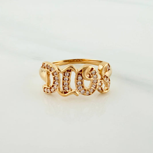 Anillo Dios 2.3 g / T8 Oro Amarillo 18K