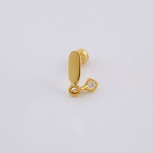 Piercing Globo Colgante 0.4 g / 1.2 cm Oro Amarillo 18K