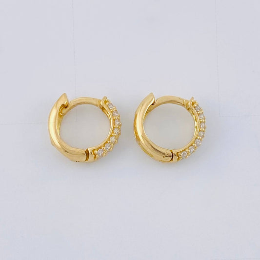 Candongas Radio Tupido 1.3 g / 0.9 cm Oro Amarillo 18K