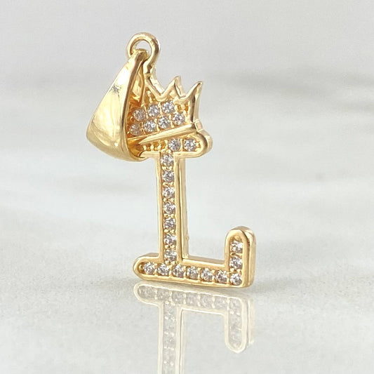 Dije Corona Letra L 1.55gr / 2.6cm / Oro Amarillo 18K *