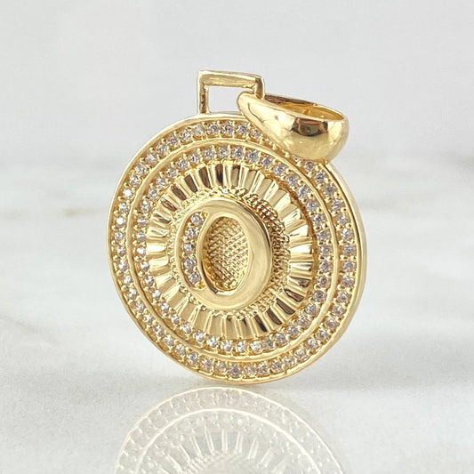 Dije Medalla Letra O 4.65gr / 3cm / Oro Amarillo 18K *