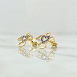 Topos Angel Silueta Corazon 2.05gr / 1.1cm / Circones Azul Oro Amarillo 18K © Topos Angel Silueta Corazon 2.05gr / 1.1cm / Circones Azul Oro Amarillo 18K ©