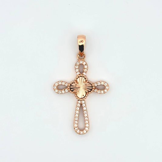 Dije Cruz Trebol 2.15gr / 3.5cm / Oro Rosa Nac.Esp. 18K