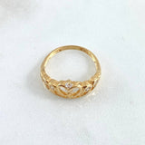 Anillo Corona Corazón 2.8gr / T6 3/4 / Circones Blancos Oro Amarillo 18K Anillo Corona Corazón 2.8gr / T6 3/4 / Circones Blancos Oro Amarillo 18K