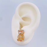 Topos Oso 4.05gr / 1.5cm / Dos Oros Amarillo Blanco 18K & Topos Oso 4.05gr / 1.5cm / Dos Oros Amarillo Blanco 18K &