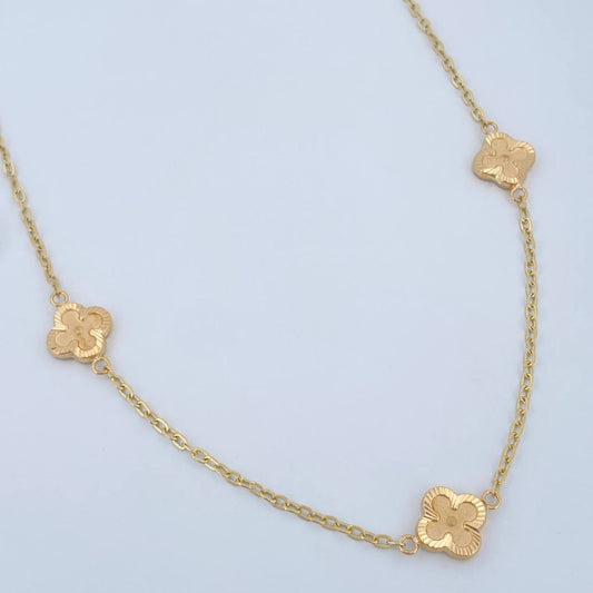 Cadena Aro Seguido Trebol 5.35gr / 45.8cm / Oro Amarillo 18K &