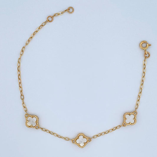 Pulso Aro Seguido Trebol 3.5gr / 17.6cm-19cm / Oro Amarillo Nac.Esp. 18K &