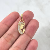 Dije Virgen Maria 1.35gr / 2.7cm / Circones Blancos Oro Amarillo 18K Dije Virgen Maria 1.35gr / 2.7cm / Circones Blancos Oro Amarillo 18K