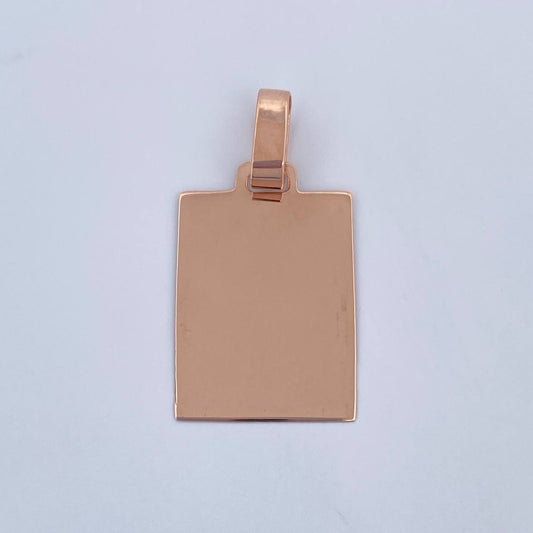 Dije Placa Rectangular 1.1gr / 2.7cm / Oro Rosa 18K &