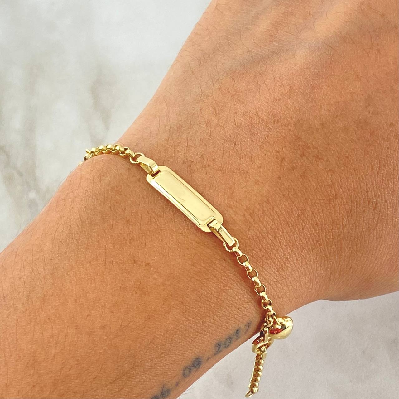 Pulso Bebé Placa Roll-On 2.9gr / 15cm / 2.5mm Corazon Llave Oro Amarillo +4 18K © Pulso Bebé Placa Roll-On 2.9gr / 15cm / 2.5mm Corazon Llave Oro Amarillo +4 18K ©