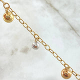 Pulso Aro Seguido Bolas Colgantes 5.55gr / 19cm / 4mm Diamantadas Lisas Tres Oros +4 18K © Pulso Aro Seguido Bolas Colgantes 5.55gr / 19cm / 4mm Diamantadas Lisas Tres Oros +4 18K ©