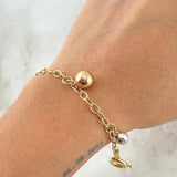 Pulso Aro Seguido Bolas Colgantes 5.55gr / 19cm / 4mm Diamantadas Lisas Tres Oros +4 18K © Pulso Aro Seguido Bolas Colgantes 5.55gr / 19cm / 4mm Diamantadas Lisas Tres Oros +4 18K ©