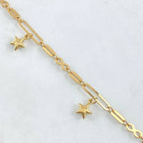 Pulso Cajon Infinito Especial 4.2gr / 19cm / 4mm Estrellas Oro Amarillo +4 18K © Pulso Cajon Infinito Especial 4.2gr / 19cm / 4mm Estrellas Oro Amarillo +4 18K ©