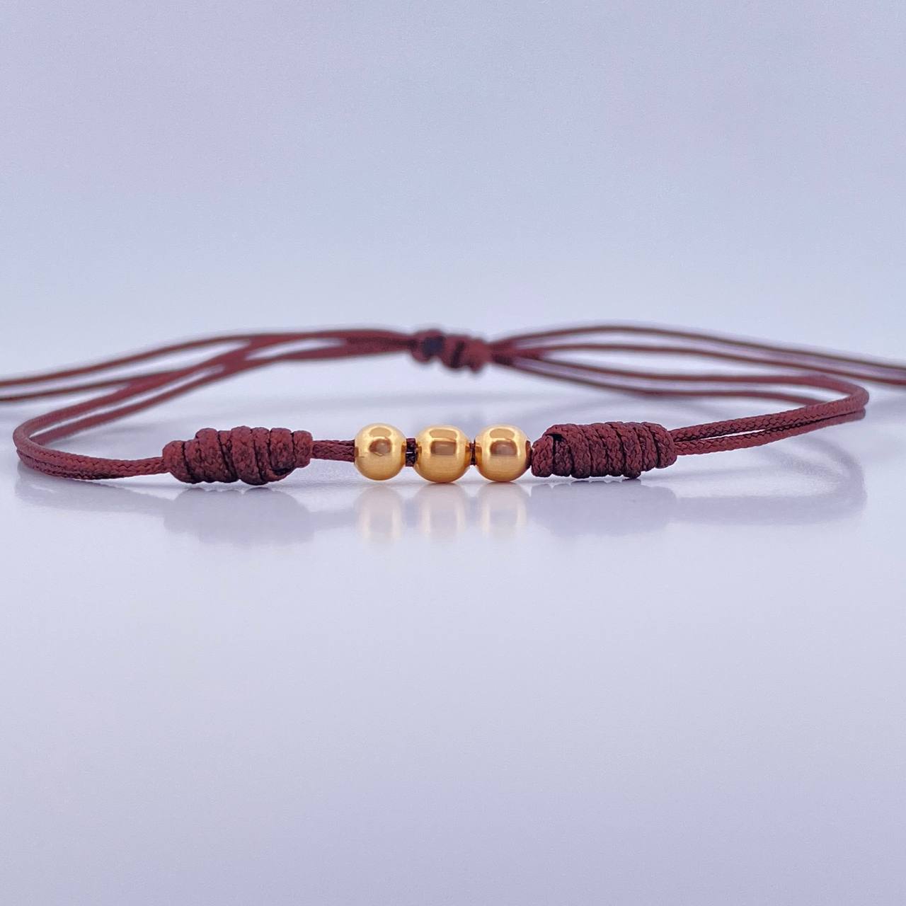 Pulsera Café Bolas 3mm 3 und Lisas Oro Amarillo 18K (A.C) Pulsera Café Bolas 3mm 3 und Lisas Oro Amarillo 18K (A.C)