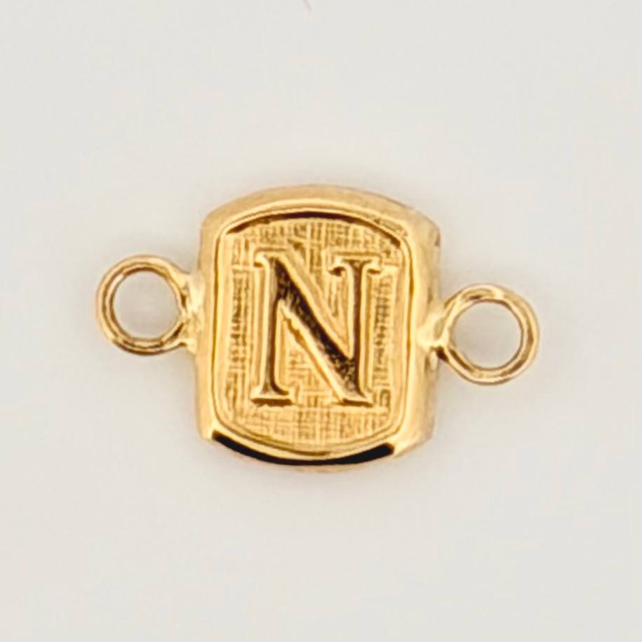 Herraje Letra N 0.25gr / 1.2cm / Oro Amarillo 18K * Herraje Letra N 0.25gr / 1.2cm / Oro Amarillo 18K *