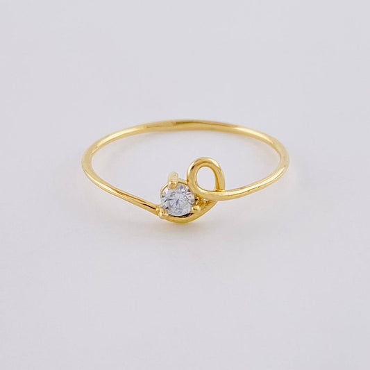 Anillo Chispa Cursiva 0.85 g / T7 3/4 Oro Amarillo 18K