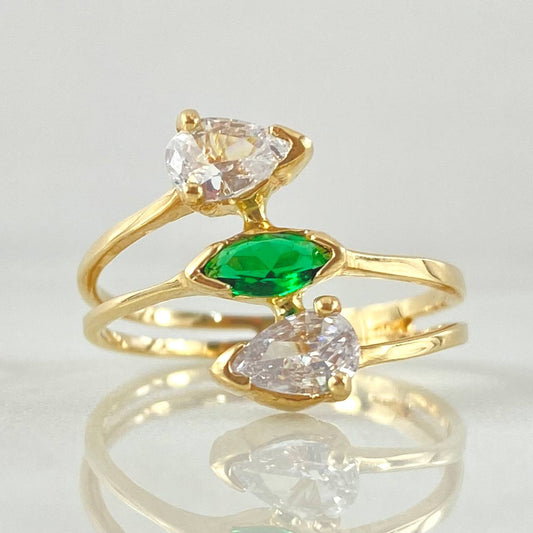 Anillo Trio Gotas 2.65gr / T7 1/2 / Oro Amarillo 18K