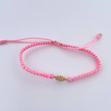 Pulsera Rosada Herraje Virgen Maria 0.65gr / 4mm Neoprenos Circones Blancos Oro Amarillo 18K & Pulsera Rosada Herraje Virgen Maria 0.65gr / 4mm Neoprenos Circones Blancos Oro Amarillo 18K &