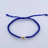 Pulsera Azul Herraje Signo Peso 0.6gr / Circones Blancos Oro Amarillo 18K & Pulsera Azul Herraje Signo Peso 0.6gr / Circones Blancos Oro Amarillo 18K &