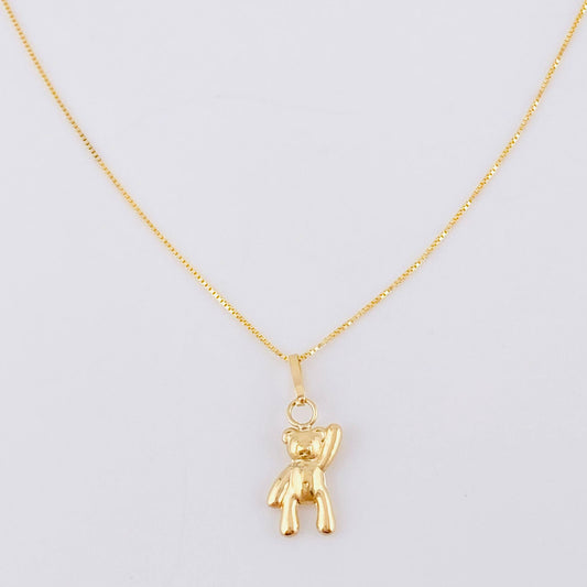 Set Cadena Veneciana + Dije Oso Mano Arriba / 1.45 g / 50.1 cm Oro Amarillo 18K