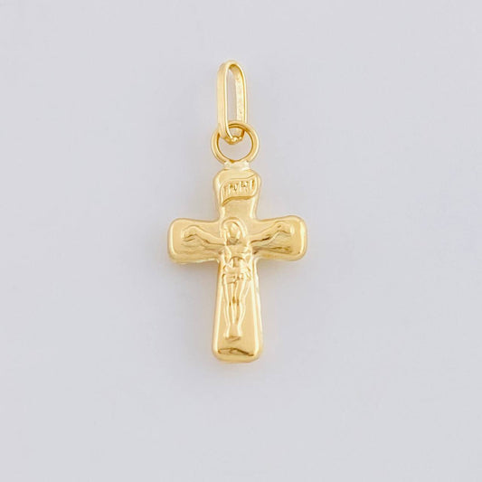 Dije Cruz Cristo Liso 0.35 g / 2 cm Oro Amarillo 18K