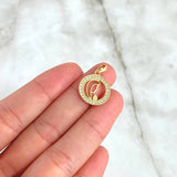 Dije Virgen Maria Medalla 1.65gr / 2.2cm / Circones Blancos Oro Amarillo 18K Dije Virgen Maria Medalla 1.65gr / 2.2cm / Circones Blancos Oro Amarillo 18K