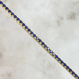 Pulso Tennis Doble Faz 7.5gr / 18cm / 2.1mm Circones Azules Blancos Oro Amarillo +4 18K * Pulso Tennis Doble Faz 7.5gr / 18cm / 2.1mm Circones Azules Blancos Oro Amarillo +4 18K *