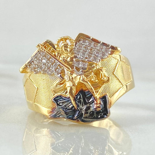Anillo San Miguel Arcangel 10.9gr / T11 / Oro Amarillo 18K *