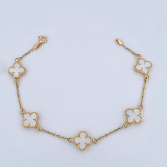 Pulso Trebol Aros Seguido 3.85gr / 18cm / Oro Amarillo 18K &
