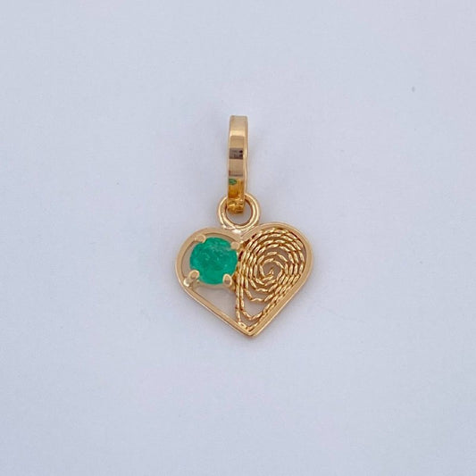 Dije Filigrana Corazon 0.45gr / 1.4cm / Oro Amarillo 18K &