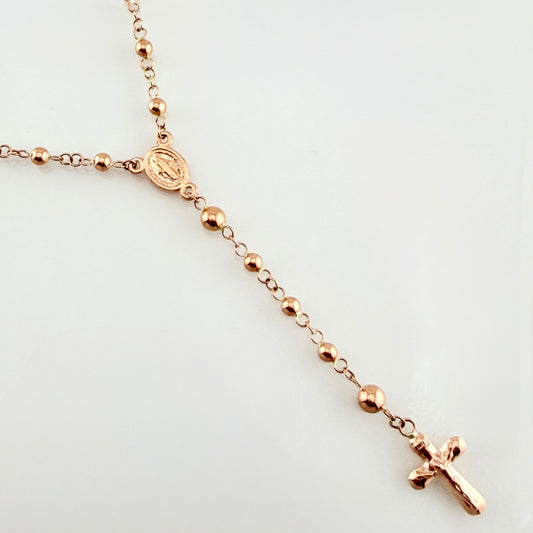 Rosario Virgen Milagrosa 6.15gr / 50cm / 3mm - 4mm Oro Rosa 18K