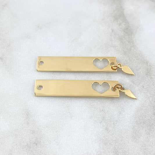 Fabricacion Bajo Pedido Herrajes Basteados Corazon 4gr / El Par Oro Amarillo