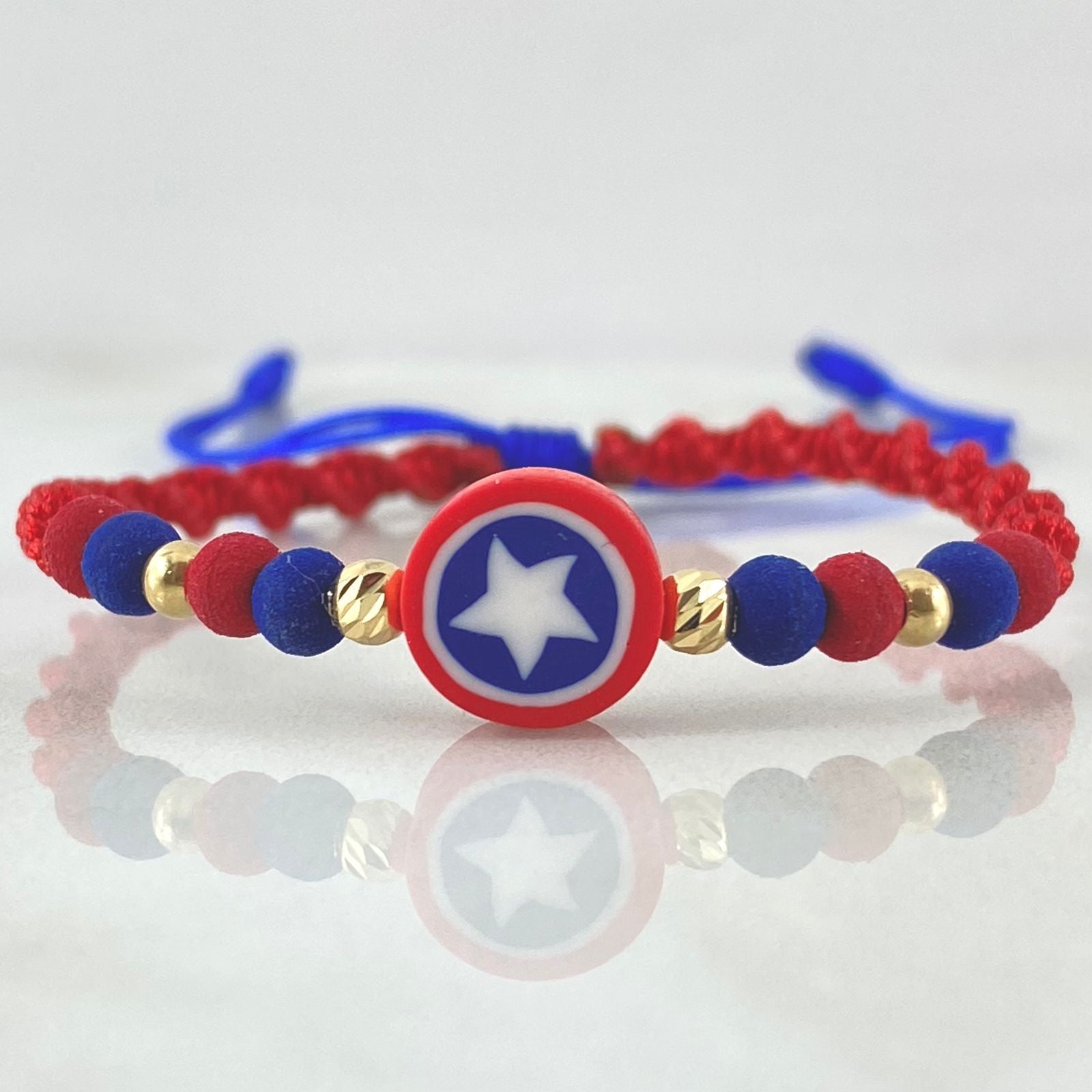Pulsera Azul Estrella Super Héroe 4 Und Oro 18K (A.C) Pulsera Azul Estrella Super Héroe 4 Und Oro 18K (A.C)