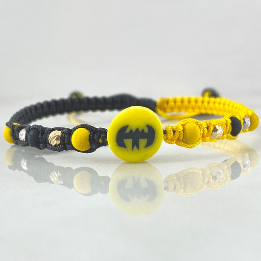 Pulsera Amarilla Murciélago Super Héroe 4 Und Oro 18K (A.C)
