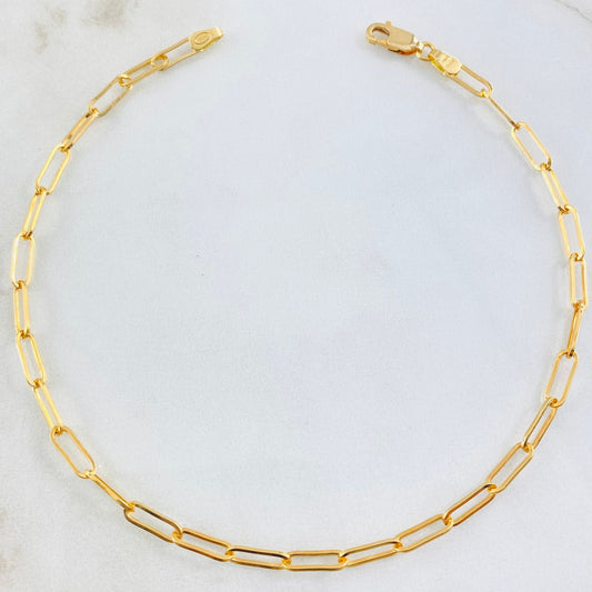 Tobillera Cajon 4.8gr / 25cm / 3.3mm Oro Amarillo +3