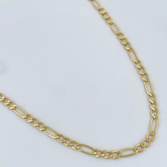 Cadena Figaro 2.8gr / 61.1cm / Oro Amarillo +1 14K Italy &